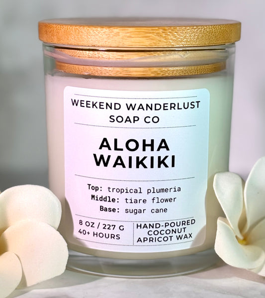 Aloha Waikiki | Clear Glass Apricot Coconut Candles