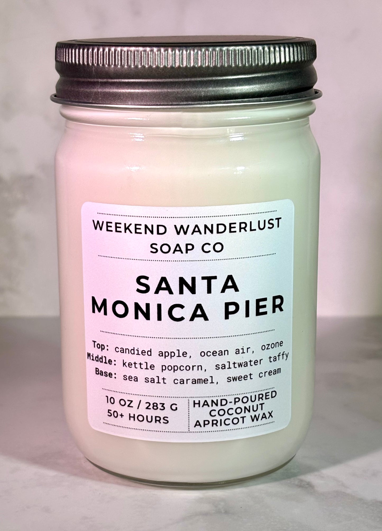 Santa Monica Pier | Clear Glass Apricot Coconut Wax Candles