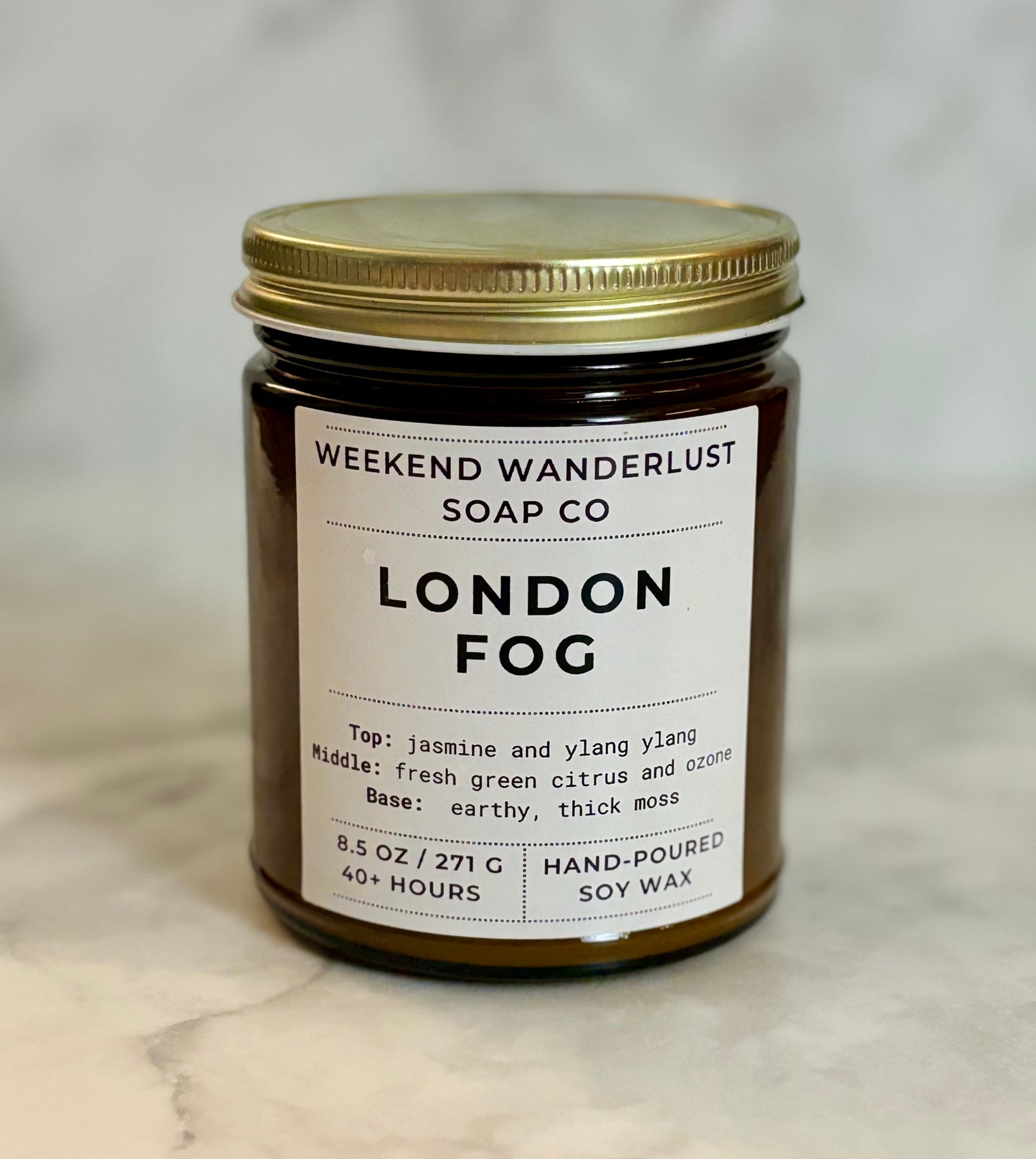 London Fog | Amber Glass Soy Candles