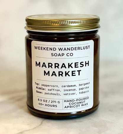 Marrakesh Market | Amber Glass Apricot Coconut Wax Candles