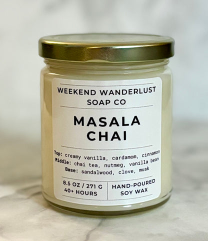 Masala Chai | Clear Glass Soy Wax Candles