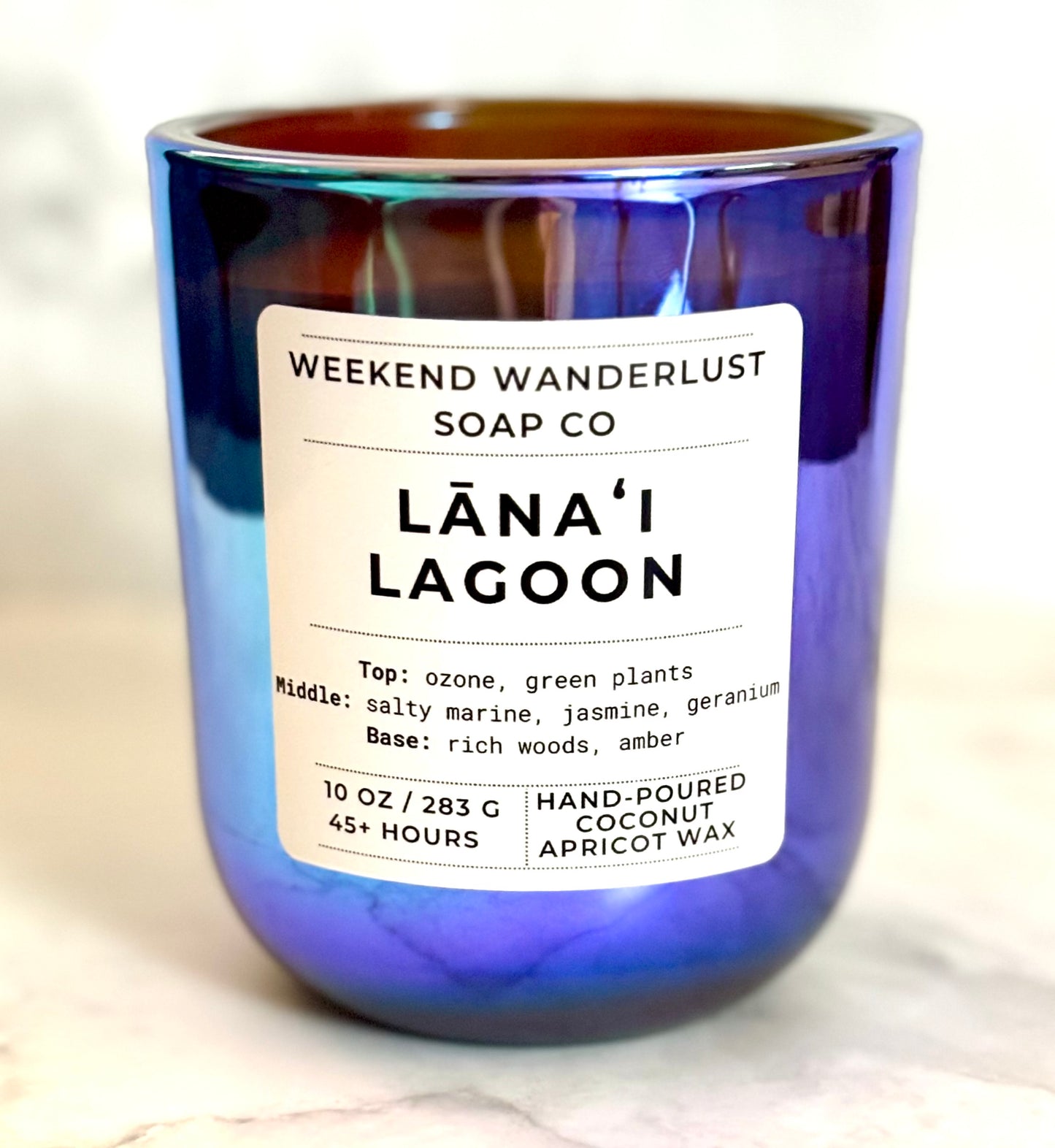 Lana'i Lagoon | Chrome Prism Tumbler Jar Coconut Apricot Wax Candles