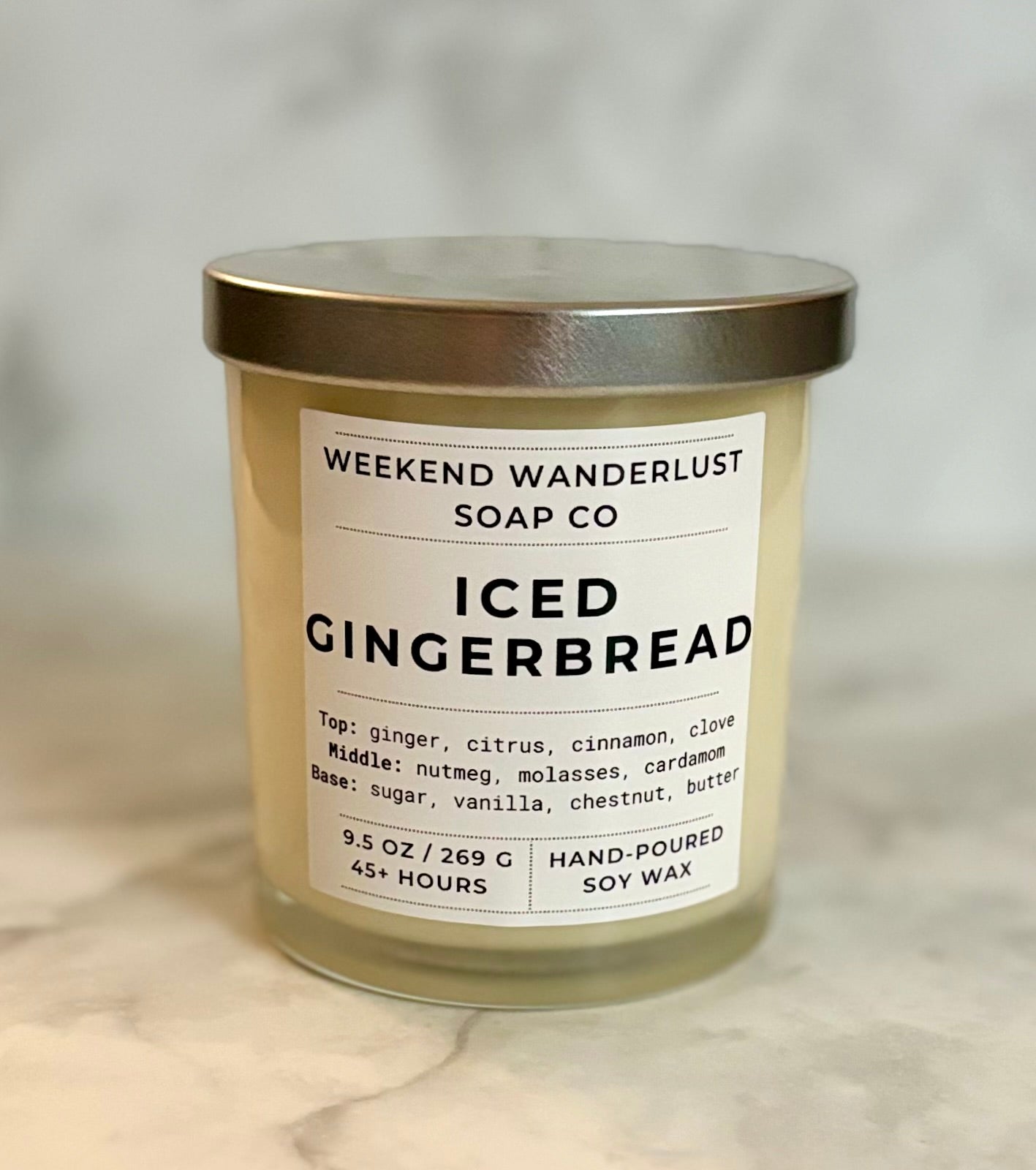 Iced Gingerbread | Clear Glass Soy Candles