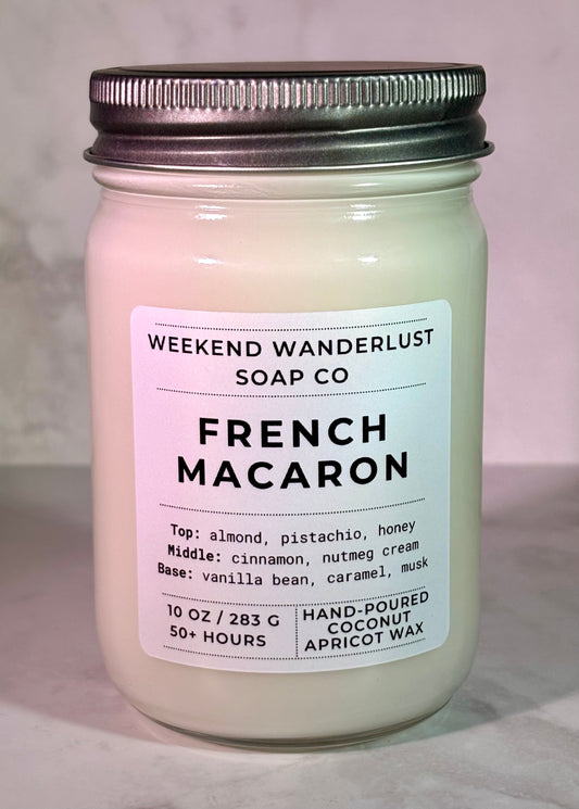 French Macaron | Clear Glass Apricot Coconut Wax Candles