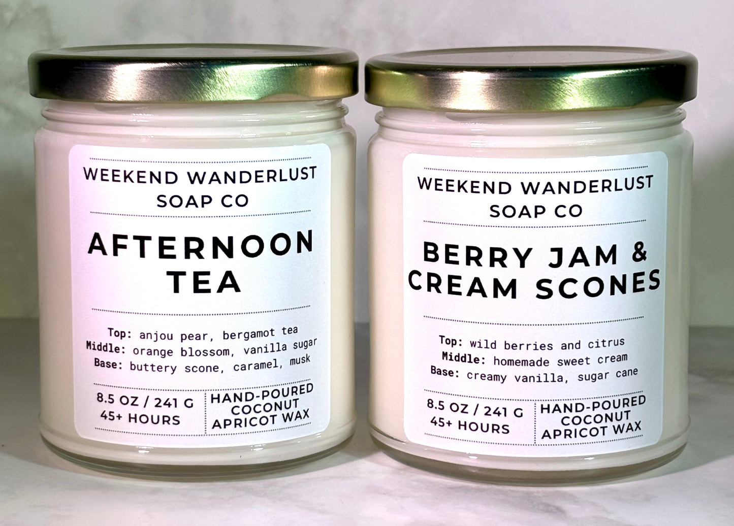 Berry Jam & Cream Scones | Clear Glass Apricot Coconut Wax Candles