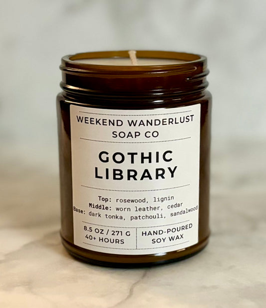 Gothic Library | Amber Glass Soy Candles