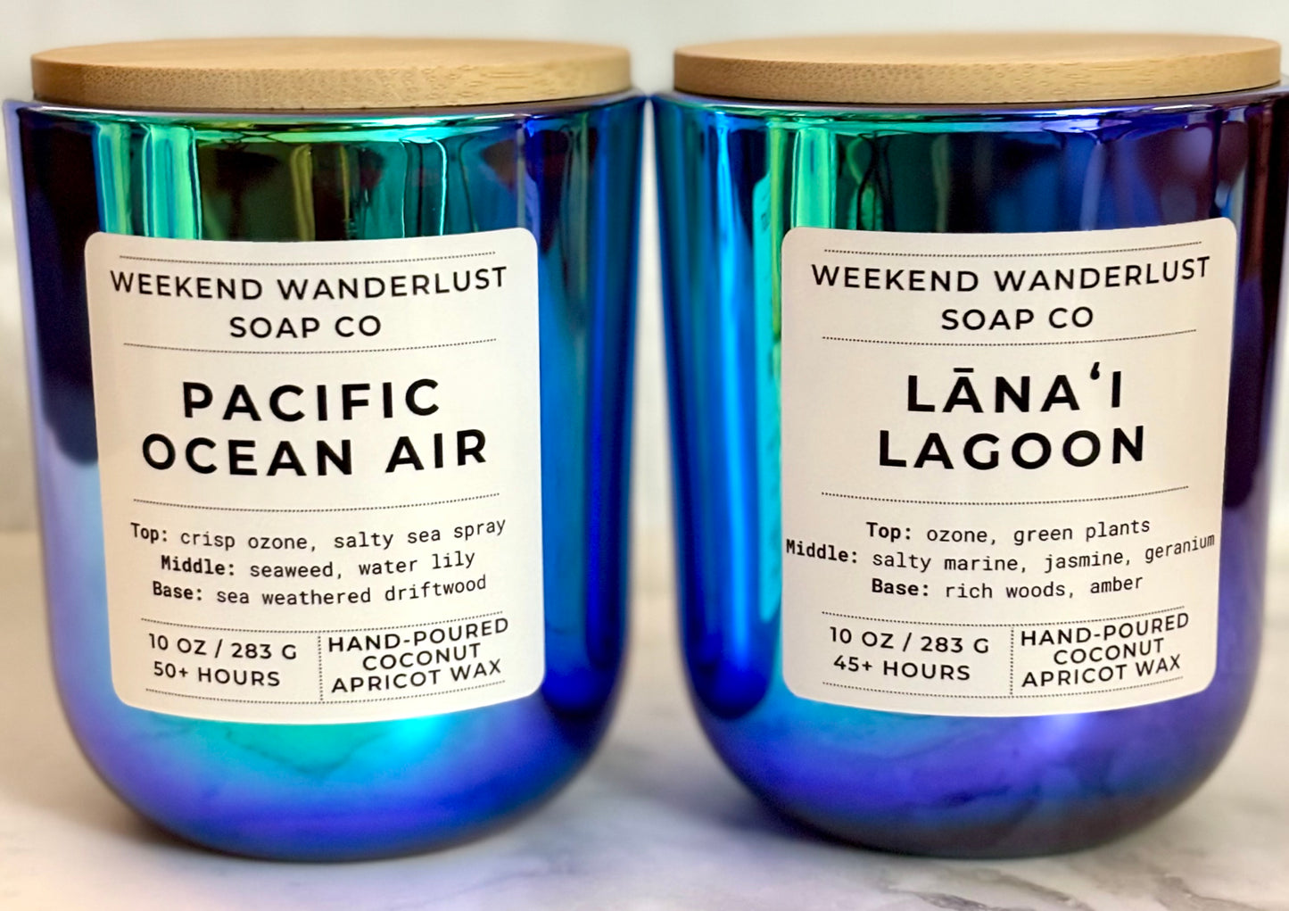 Pacific Ocean Air | Chrome Prism Tumbler Jar Coconut Apricot Wax Candles