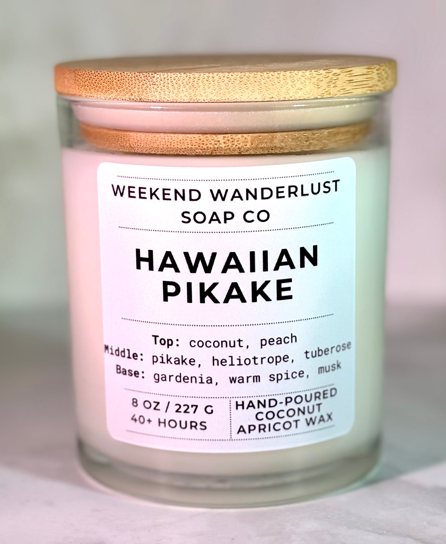 Hawaiian Pikake | Clear Glass Apricot Coconut Candles