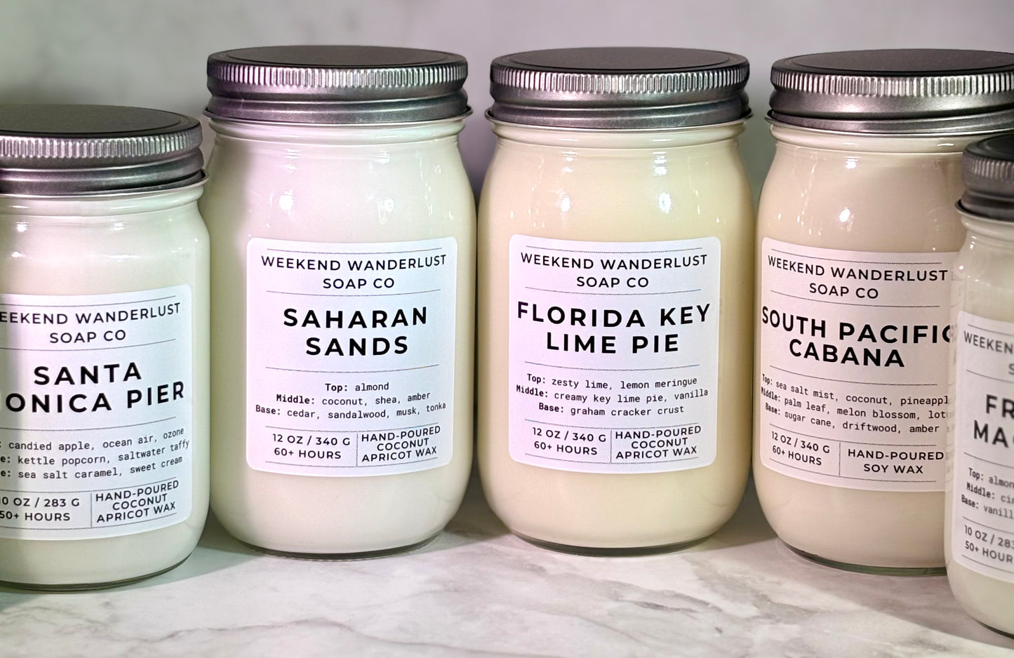 Florida Key Lime Pie | Clear Glass Apricot Coconut Wax Candles