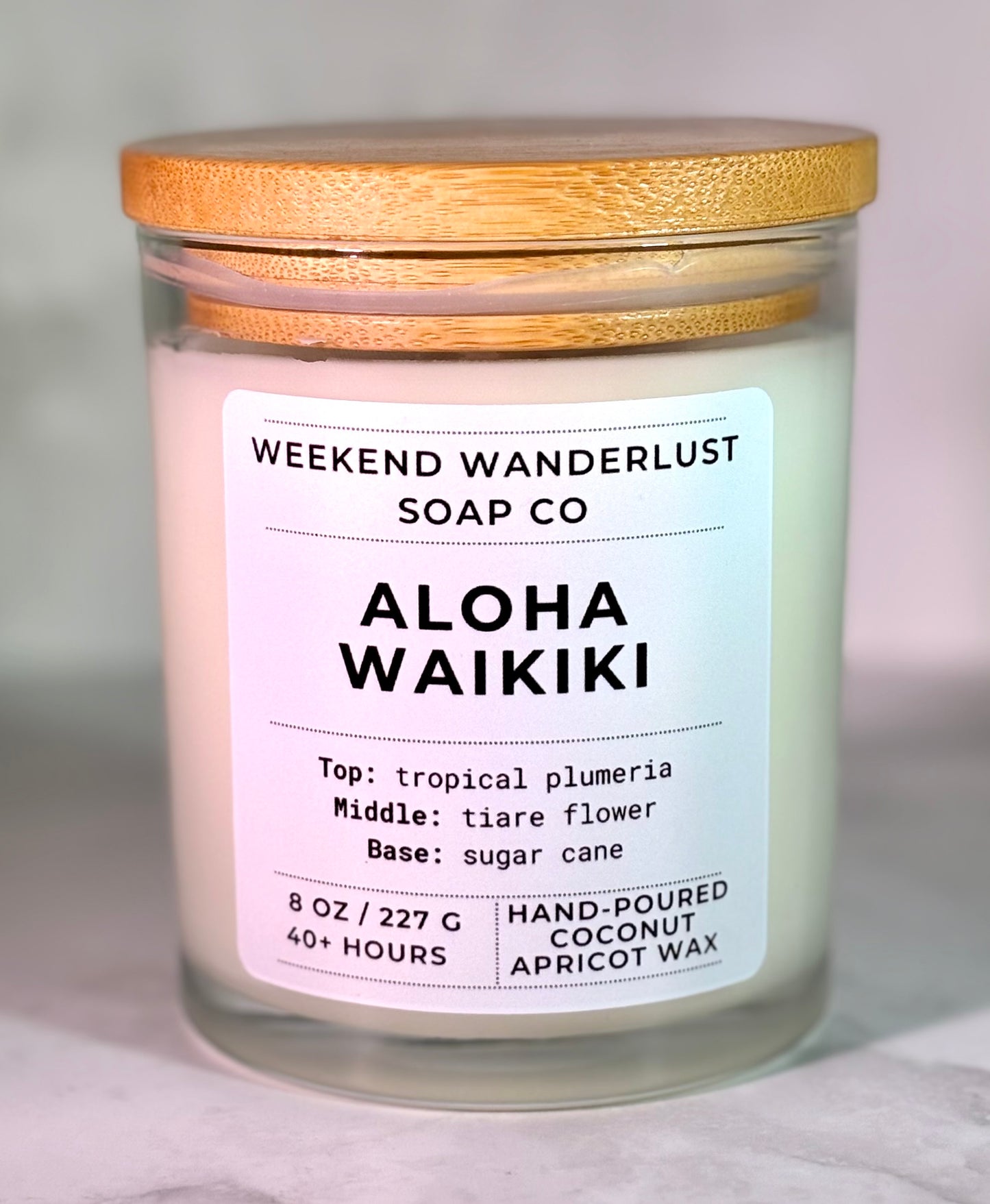 Aloha Waikiki | Clear Glass Apricot Coconut Candles