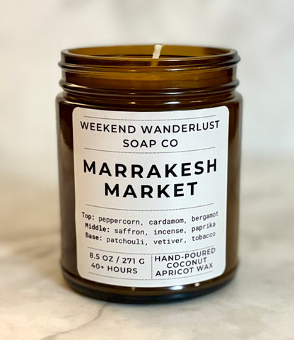 Marrakesh Market | Amber Glass Apricot Coconut Wax Candles