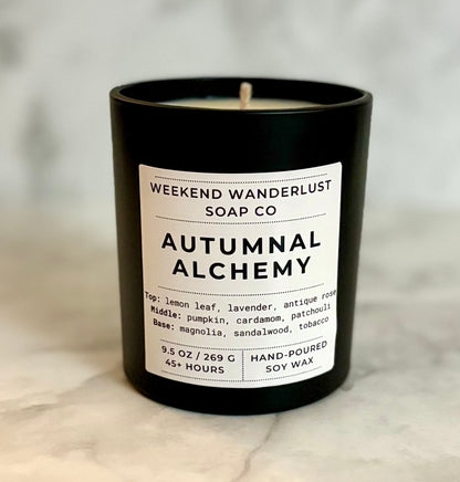 Autumnal Alchemy | Black Tumbler Soy Candles