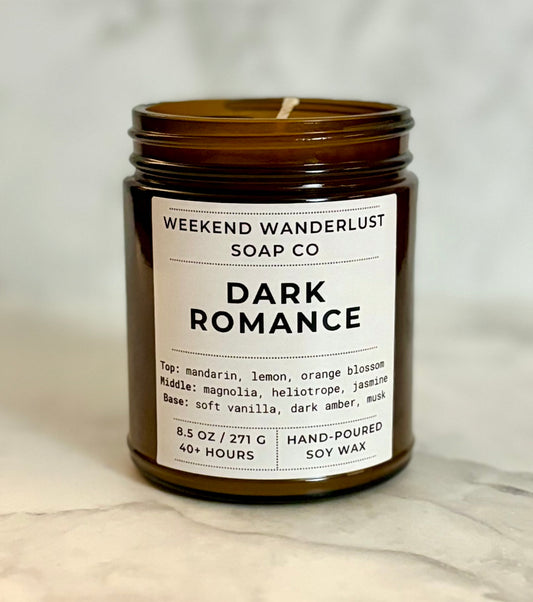 Dark Romance | Amber Glass Soy Candles