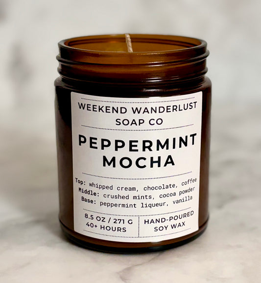 Peppermint Mocha | Amber Glass Soy Candles