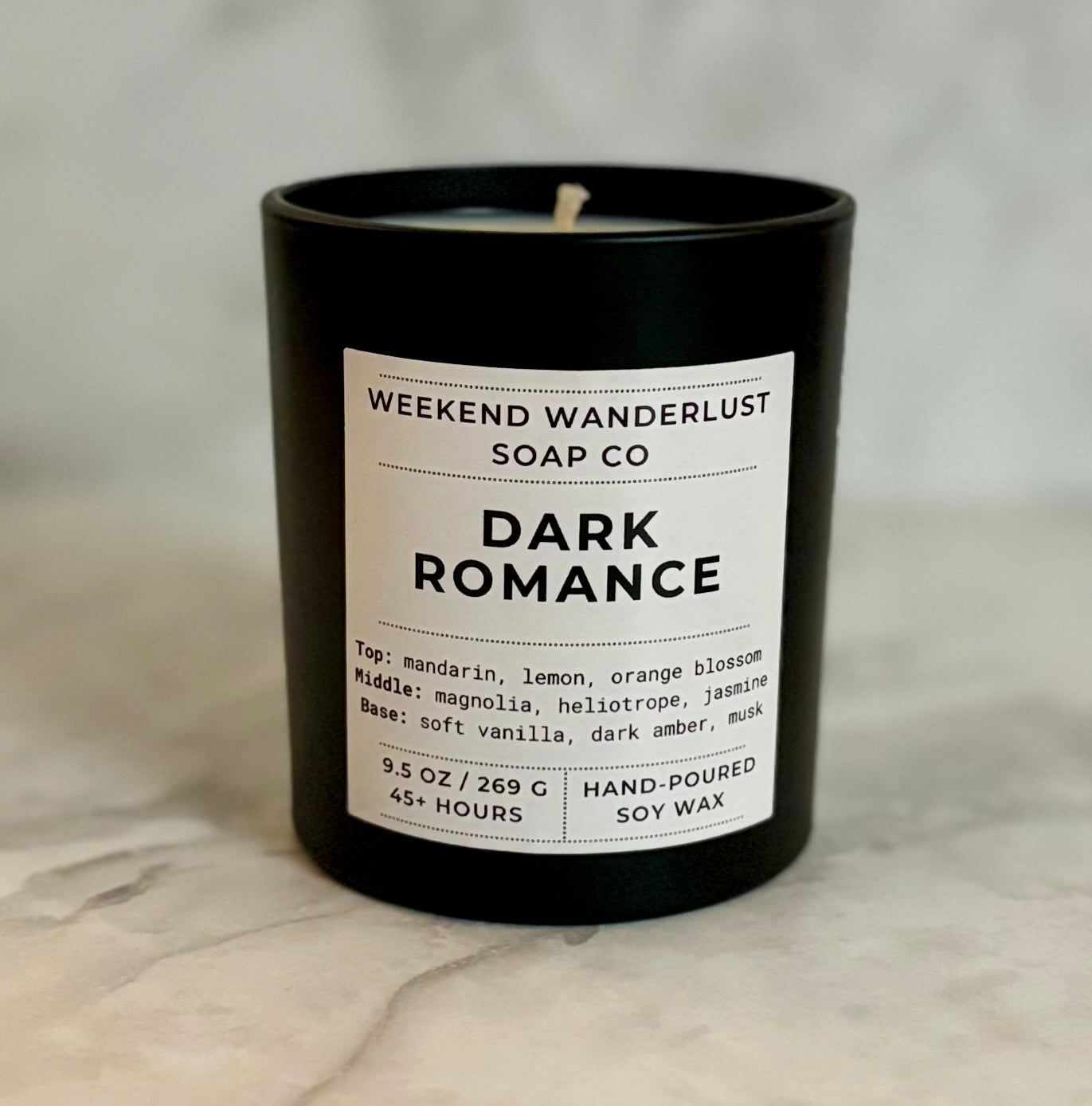 Dark Romance | Black Tumbler Soy Candles