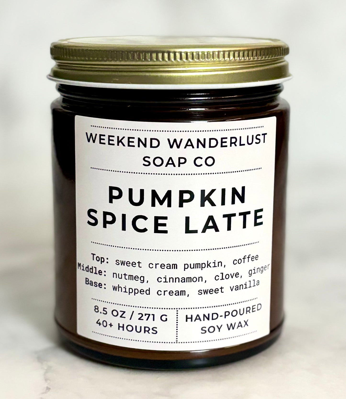 Pumpkin Spice Latte | Amber Glass Soy Candles