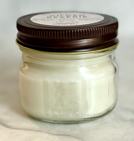 Gilded Reverie | Square Mason Jar Apricot Coconut Candles