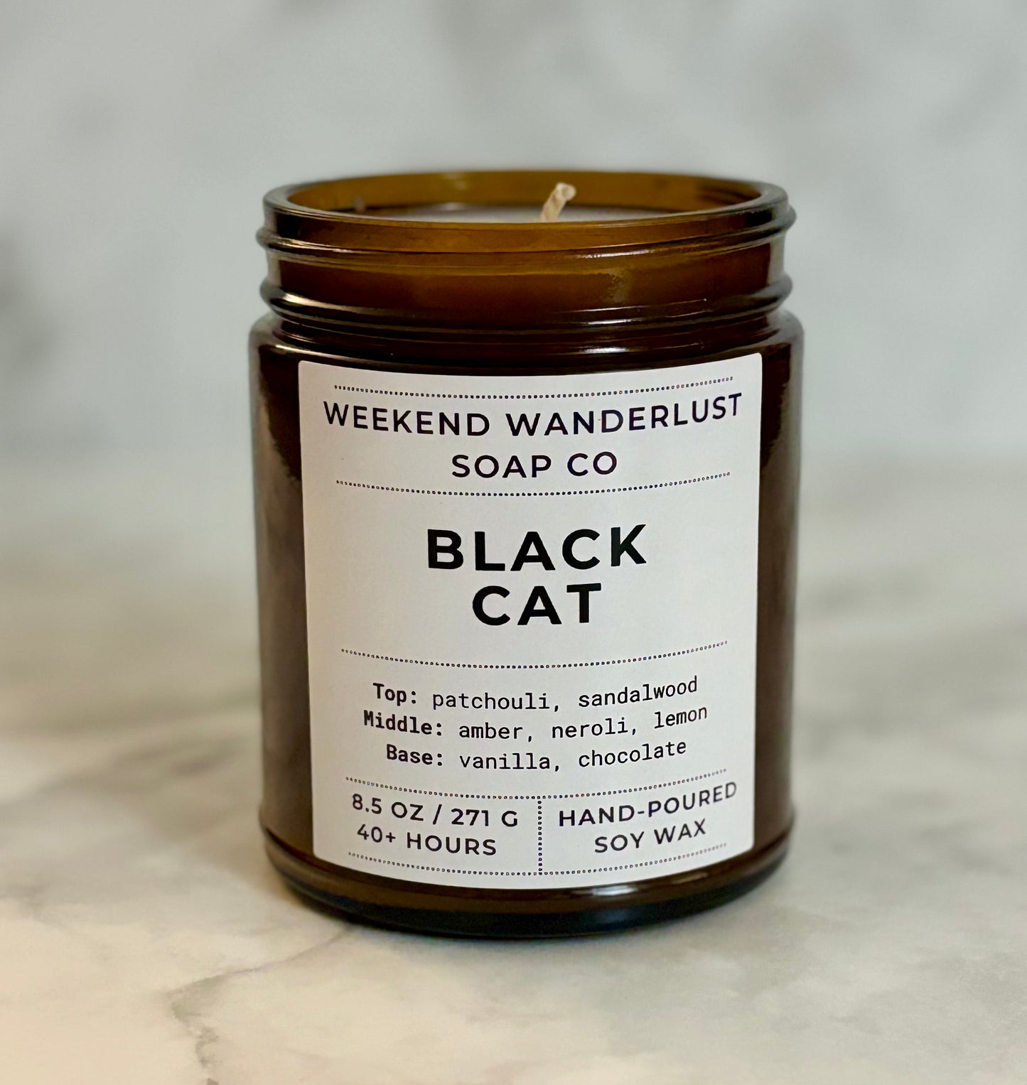 Black Cat | Amber Glass Soy Candles