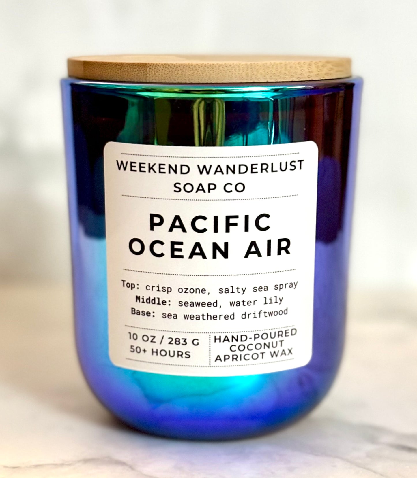 Pacific Ocean Air | Chrome Prism Tumbler Jar Coconut Apricot Wax Candles