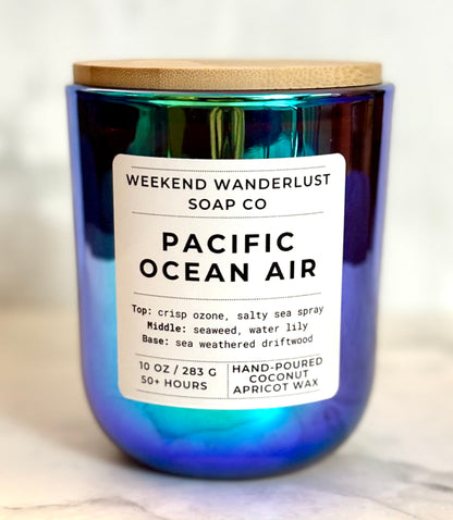 Pacific Ocean Air | Chrome Prism Tumbler Jar Coconut Apricot Wax Candles