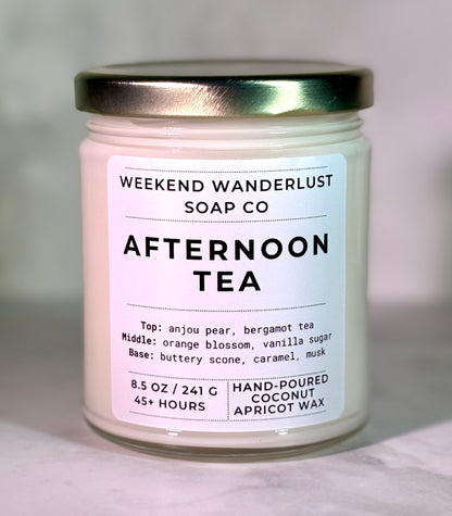 Afternoon Tea | Clear Glass Apricot Coconut Wax Candles