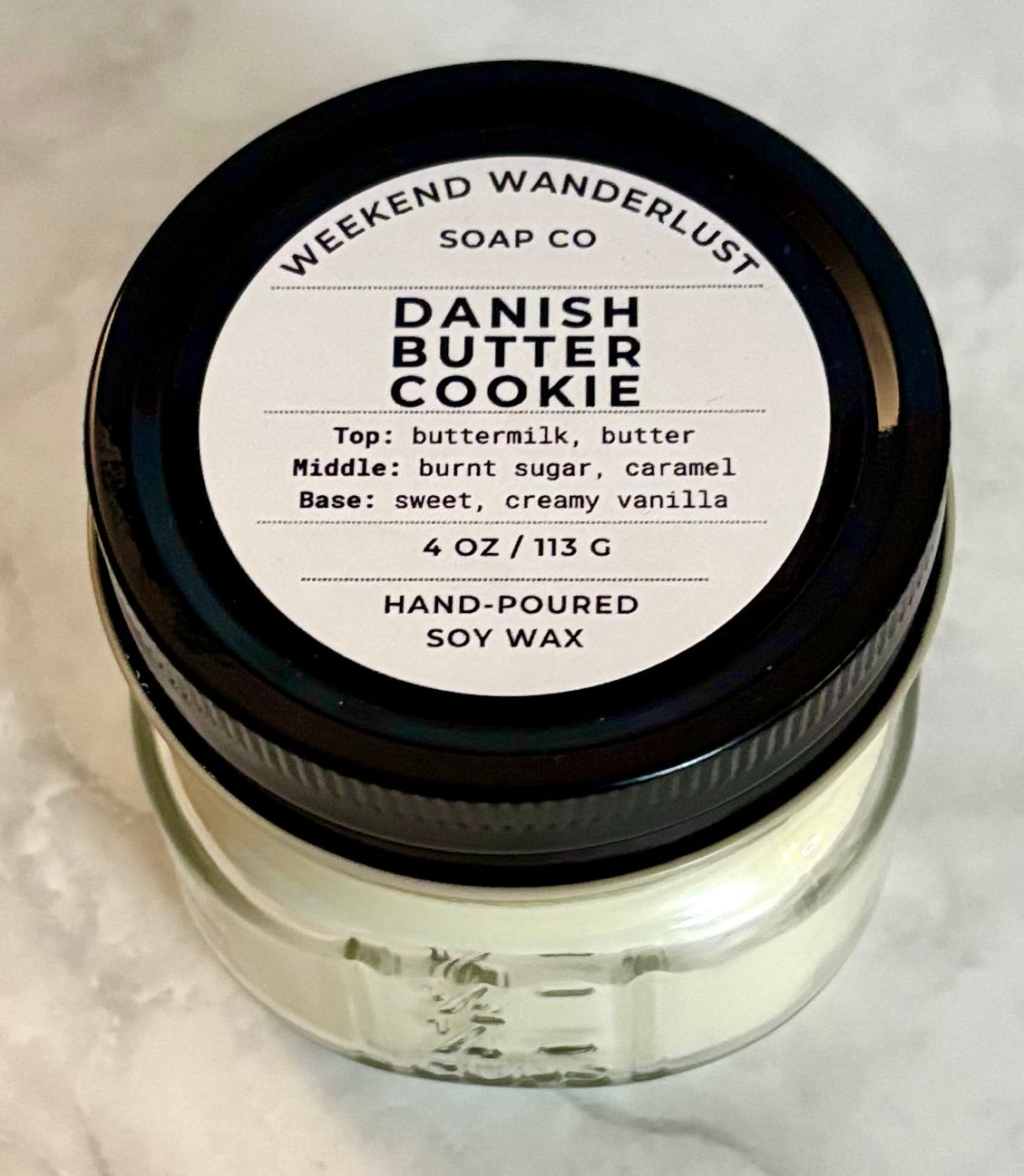 Danish Butter Cookie | Square Mason Jar Soy Candles