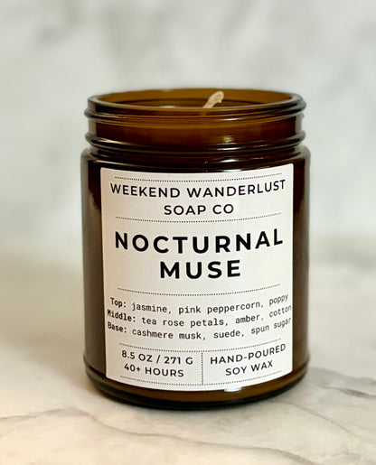 Nocturnal Muse | Amber Glass Soy Candles