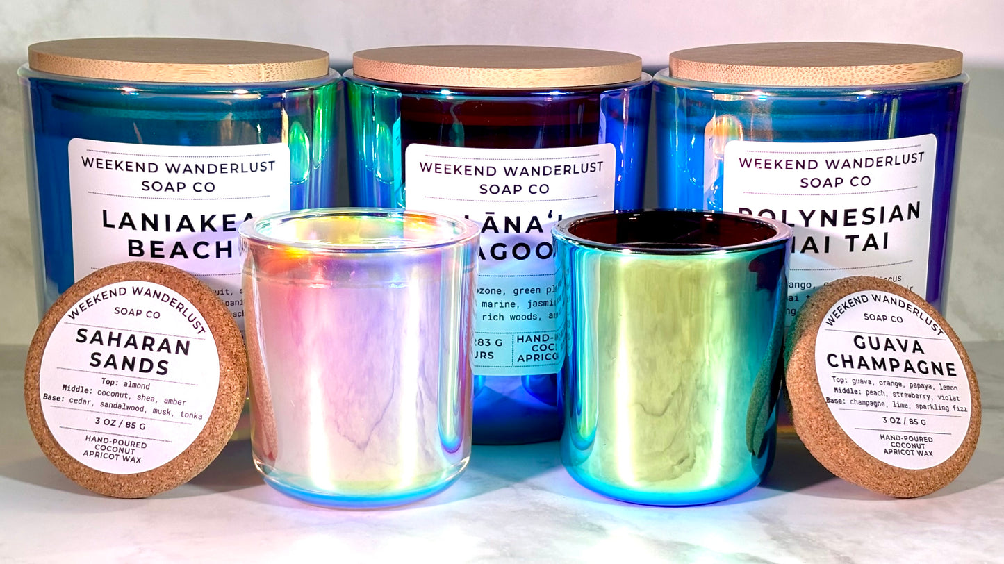 Saharan Sands | Mini Chrome Prism Tumbler Jar Coconut Apricot Wax Candles