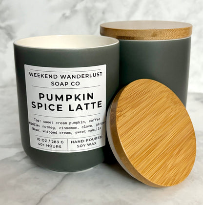 Pumpkin Spice Latte | Grey Ceramic Jar Soy Candles