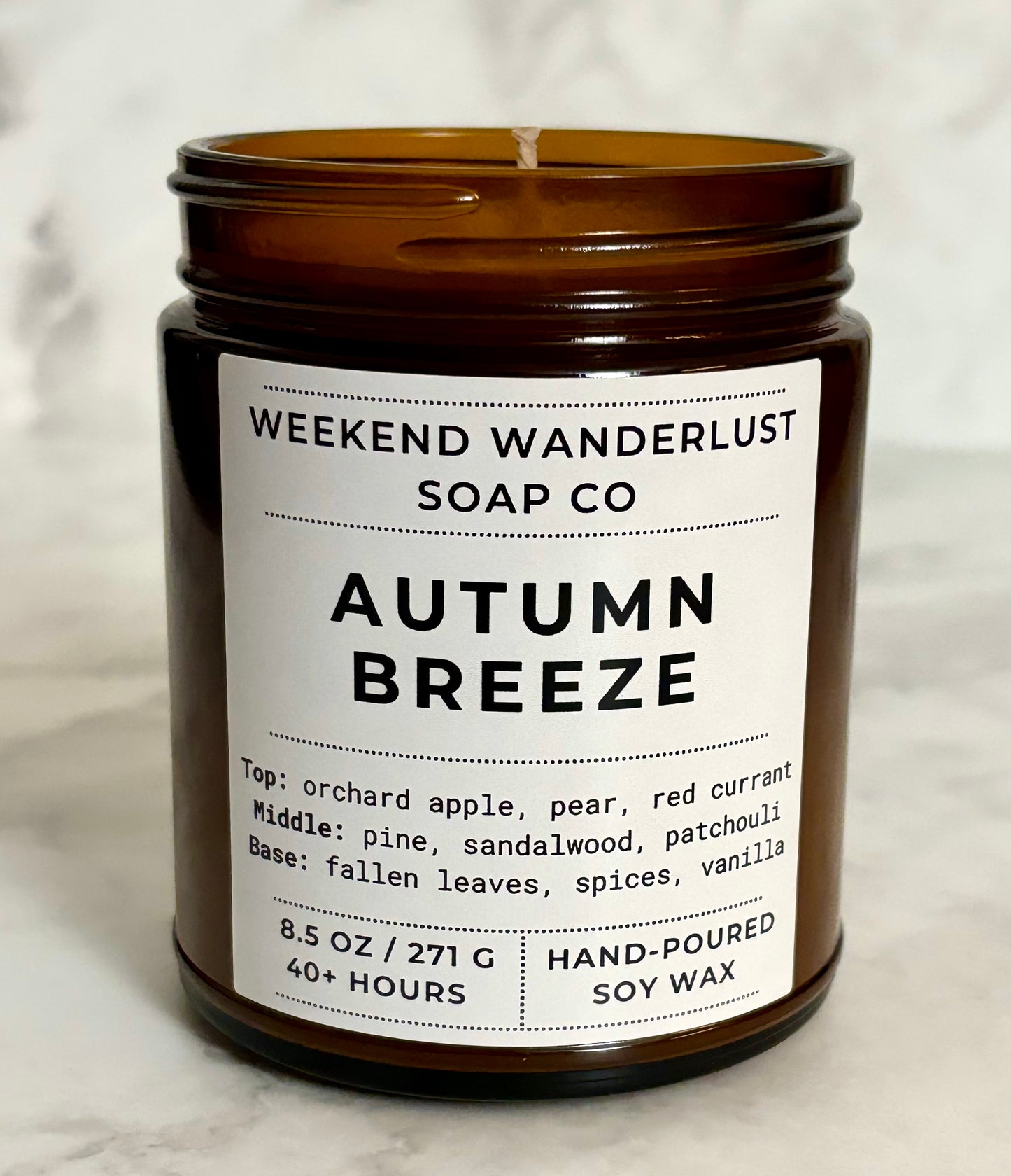 Autumn Breeze | Amber Glass Soy Candles