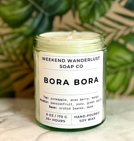 Bora Bora | Clear Glass Soy Wax Candles