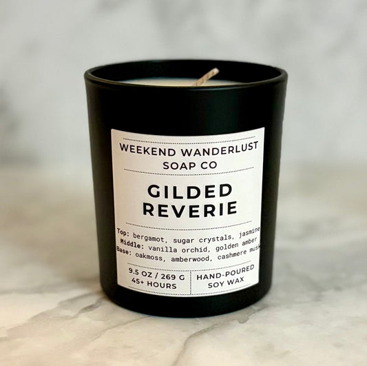 Gilded Reverie | Black Tumbler Soy Candles