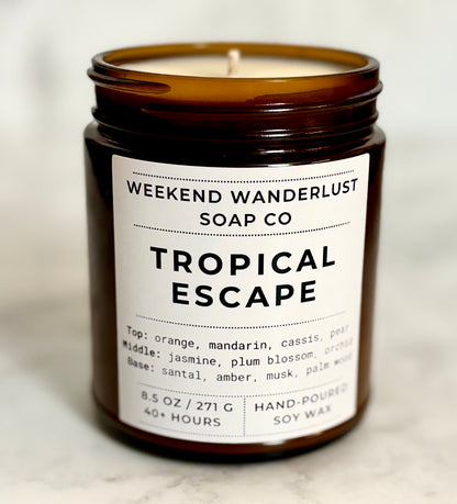 Tropical Escape | Amber Glass Soy Candles