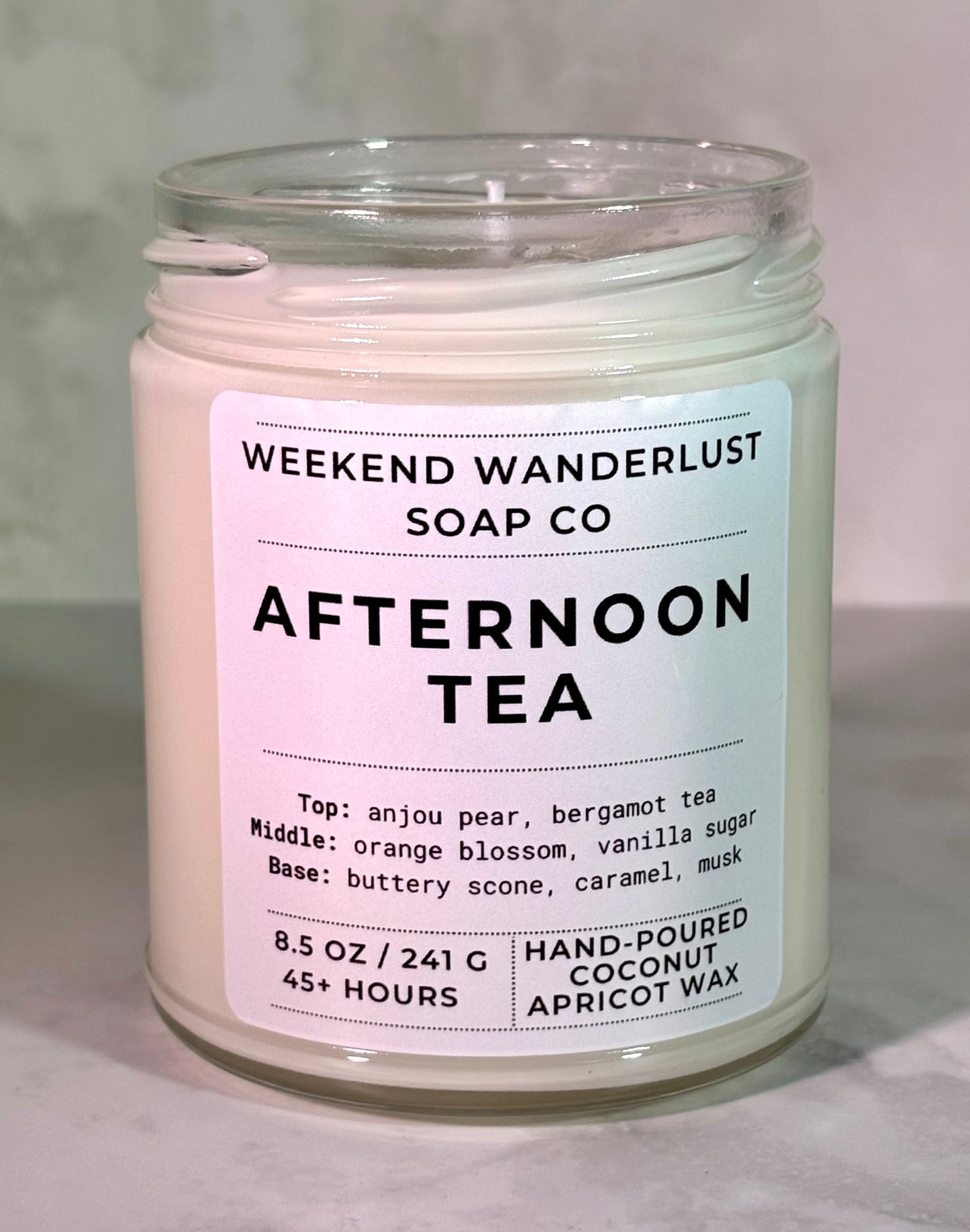 Afternoon Tea | Clear Glass Apricot Coconut Wax Candles