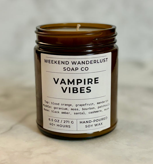 Vampire Vibes | Amber Glass Soy Candles