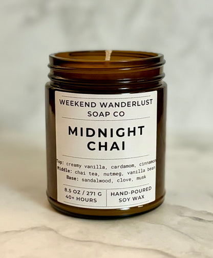 Midnight Chai | Amber Glass Soy Candles