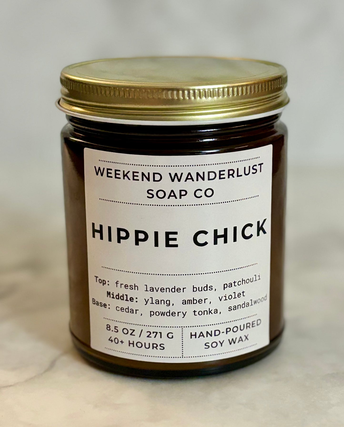 Hippie Chick | Amber Glass Soy Candles