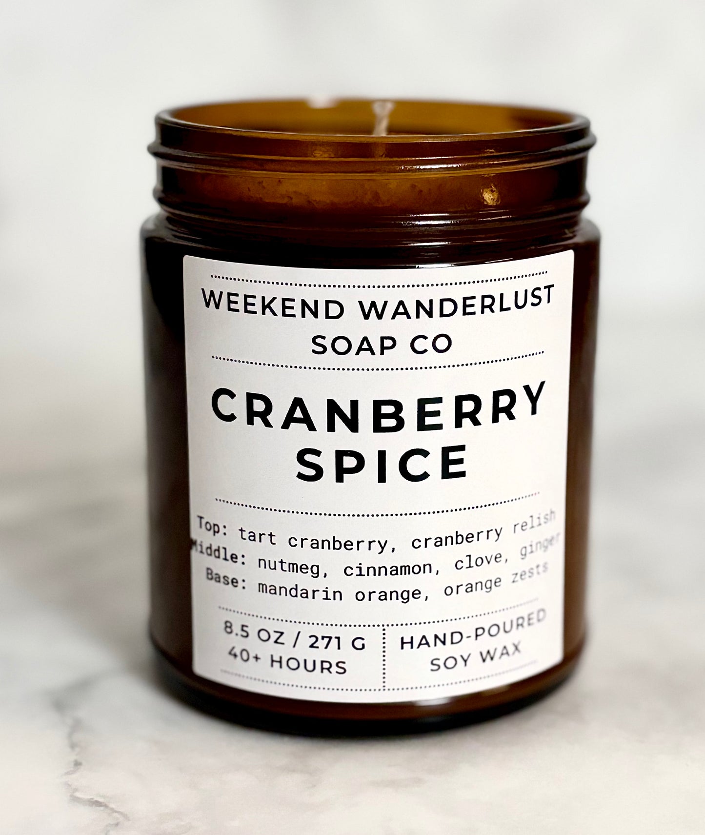 Cranberry Spice | Amber Glass Soy Candles