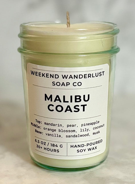 Malibu Coast | Clear Glass Soy Wax Candles