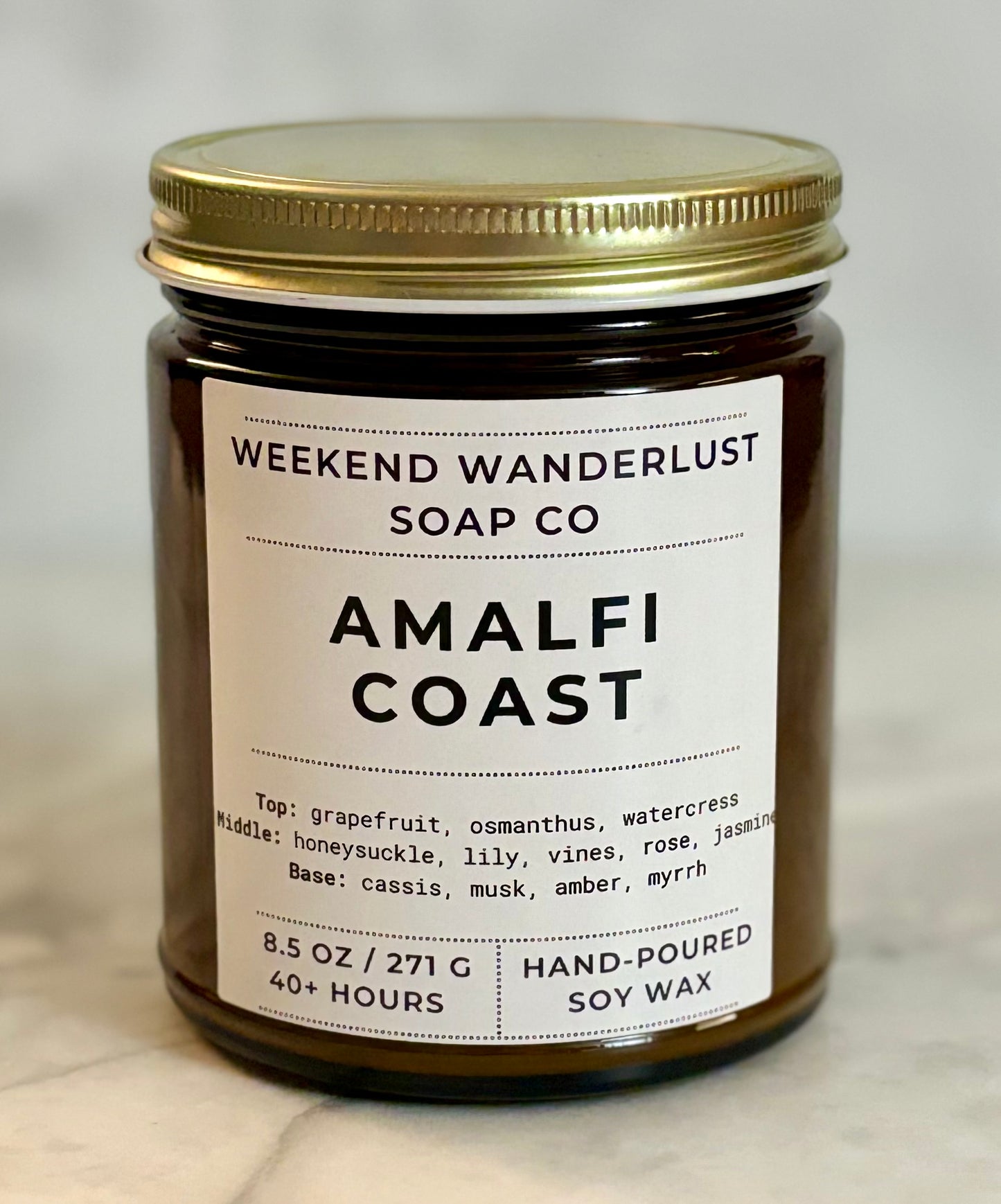 Amalfi Coast | Amber Glass Soy Candles