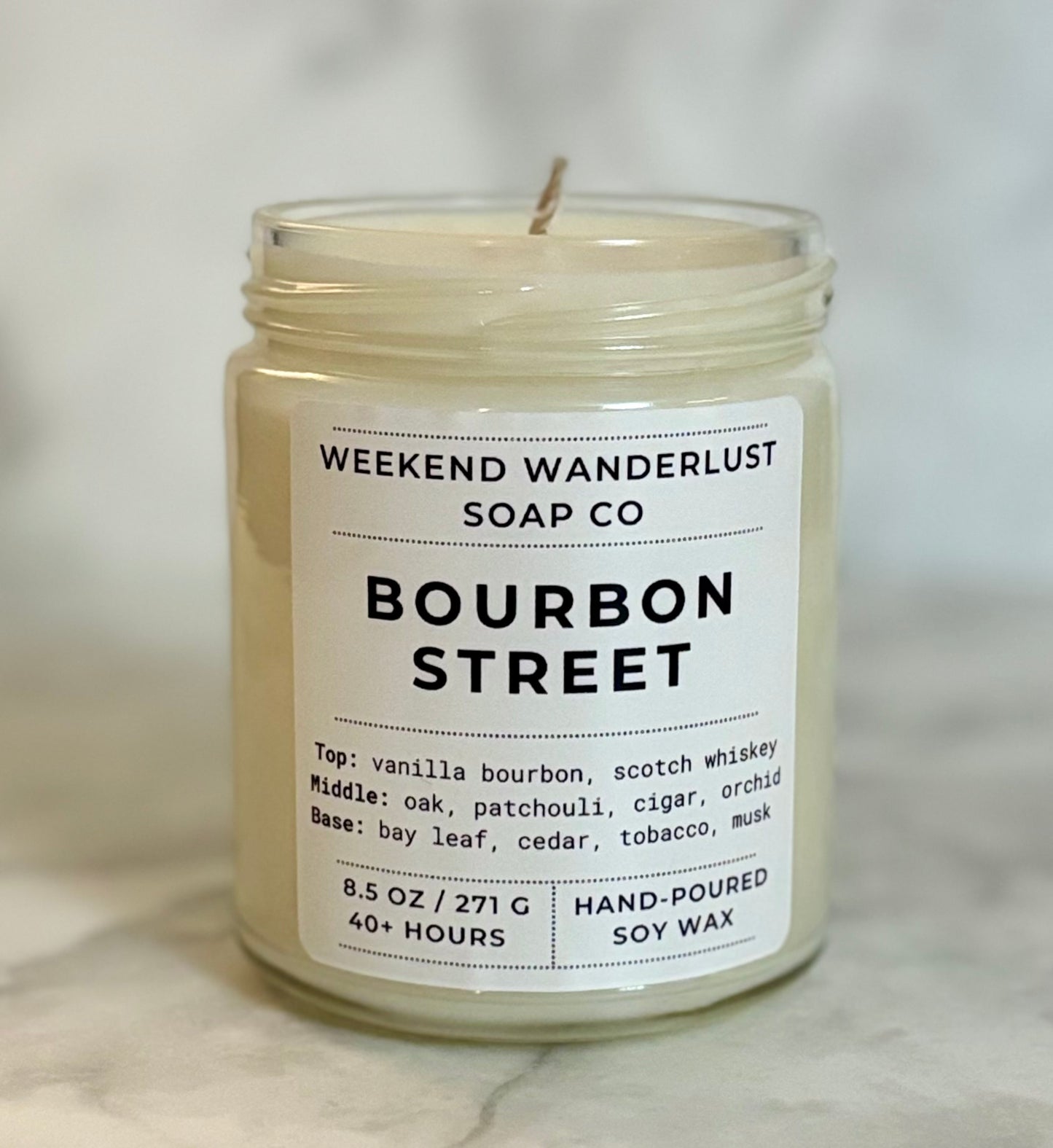 Bourbon Street | Clear Glass Apricot Coconut Wax Candles