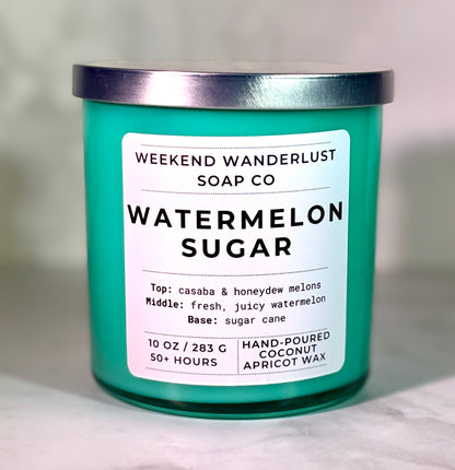 Watermelon Sugar | Sea Foam Glass Coconut Apricot Wax Candles