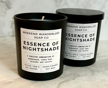 Essence of Nightshade | Black Tumbler Soy Candles