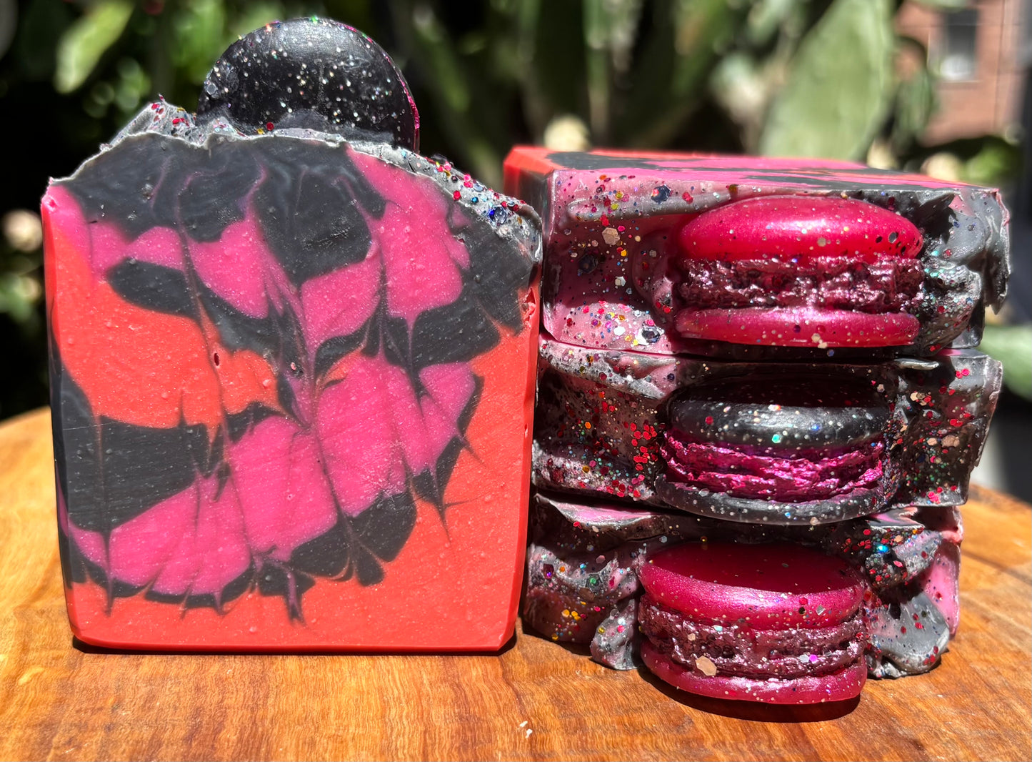 Midnight Black Cherry Macaron Artisan Soap