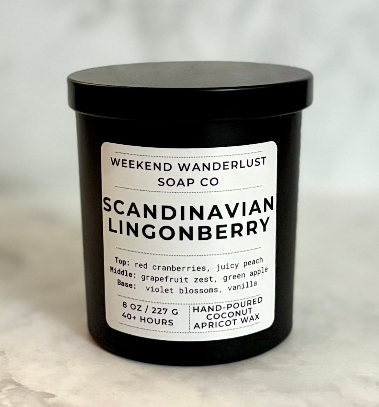 Scandinavian Lingonberry | Black Tumbler Apricot Coconut Candles