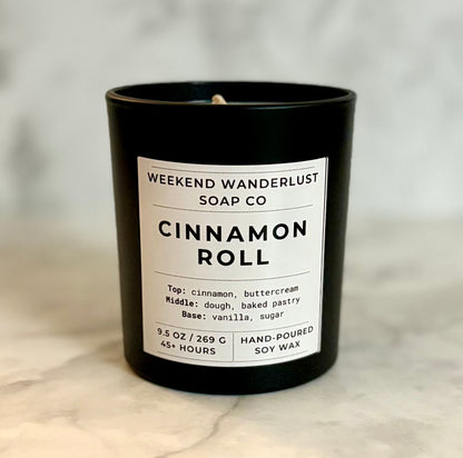 Cinnamon Roll | Black Tumbler Soy Candles