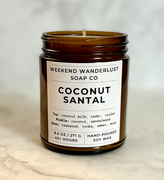 Coconut Santal | Amber Glass Soy Candles