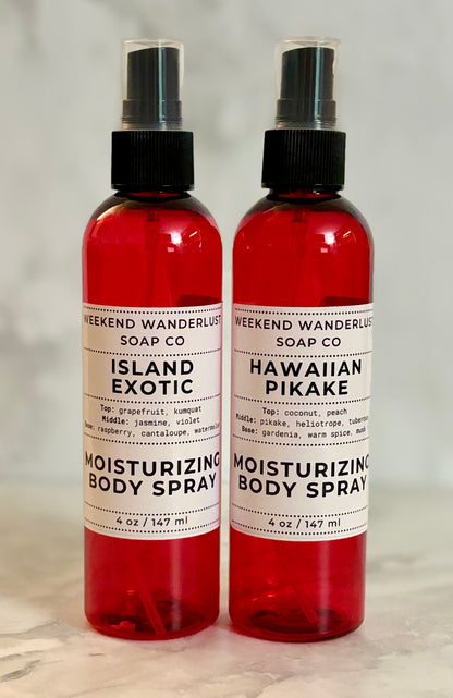 Moisturizing Body Spray Mist - Summer Fragrances