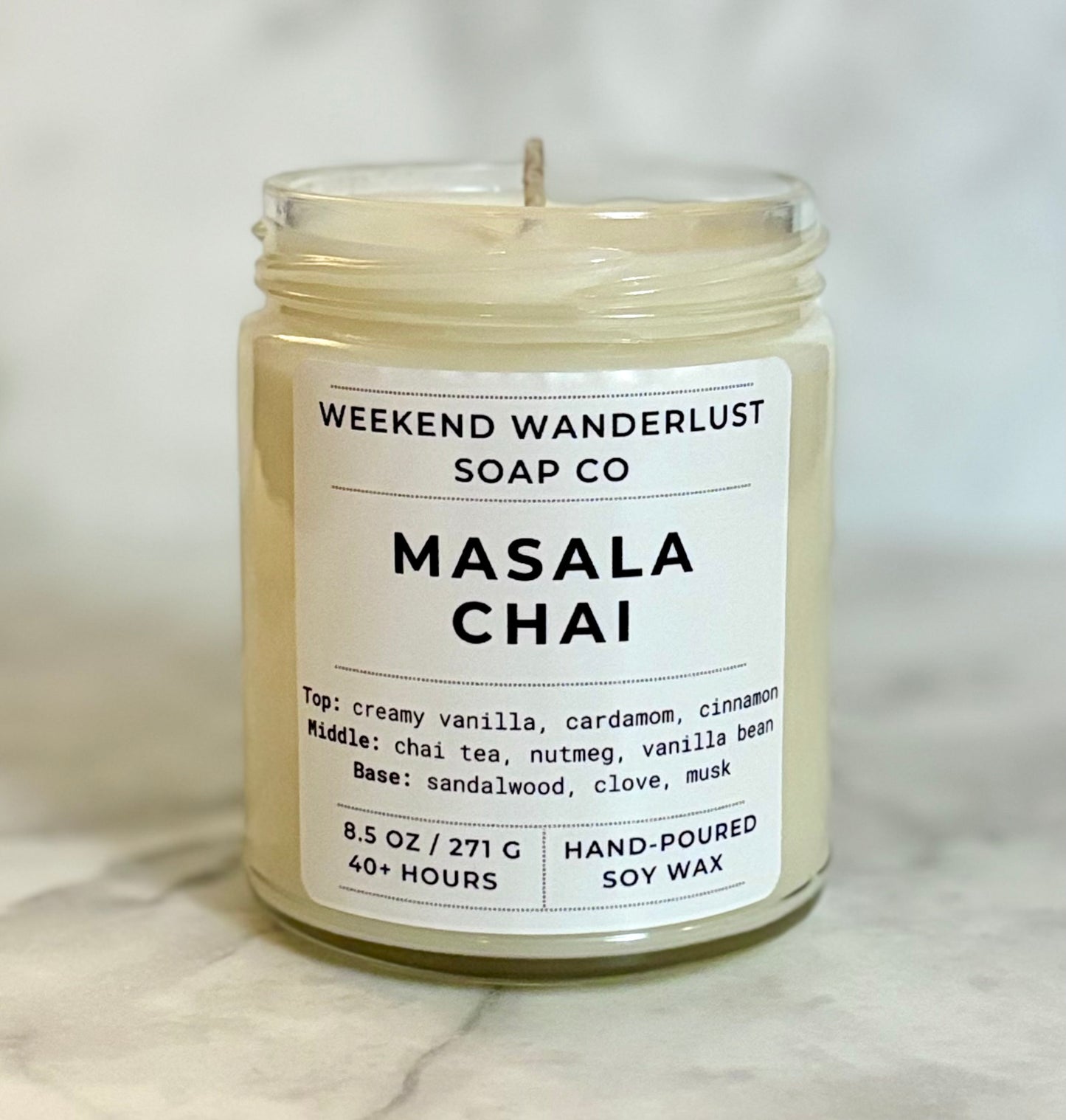 Masala Chai | Clear Glass Soy Wax Candles