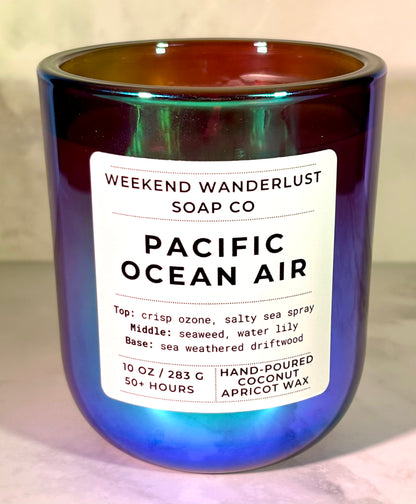 Pacific Ocean Air | Chrome Prism Tumbler Jar Coconut Apricot Wax Candles